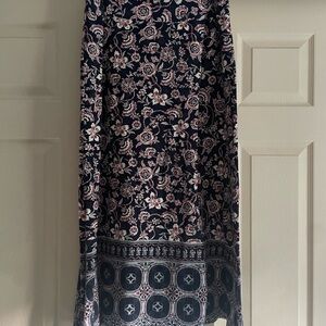 Talbots Pink and Blue A-Line Maxi Skirt